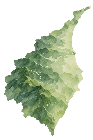 宜蘭山海輪廓插畫